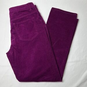 Jones New York Womens Mid Rise Corduroy Straight Leg Jeans Size 8 Magenta Purple